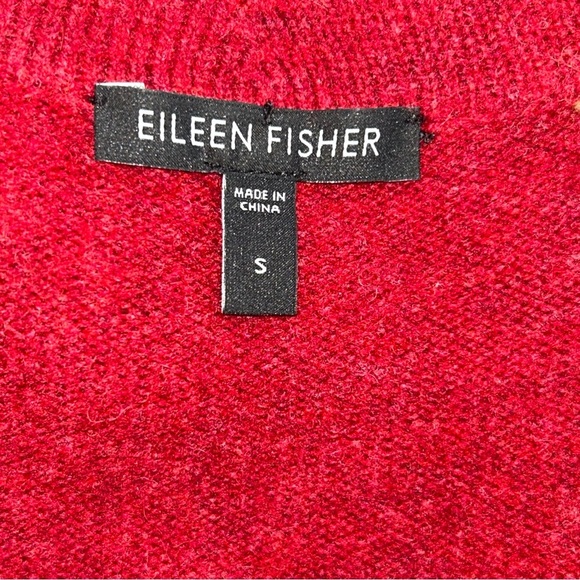 EILEEN FISHER Red 100% Wool Button Front Jacket Size small - Picture 3 of 4